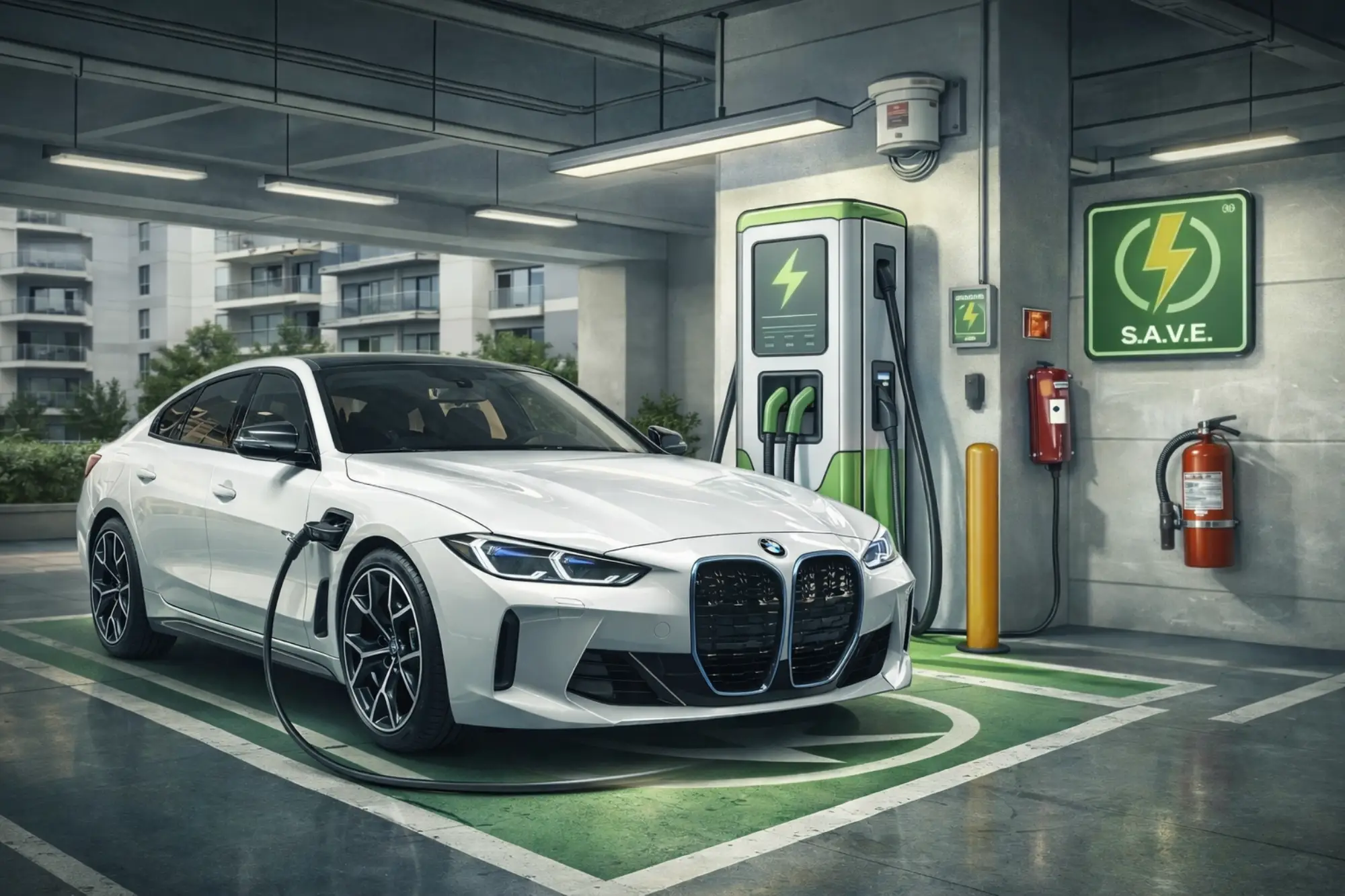 Carregamento de carros em condomínios